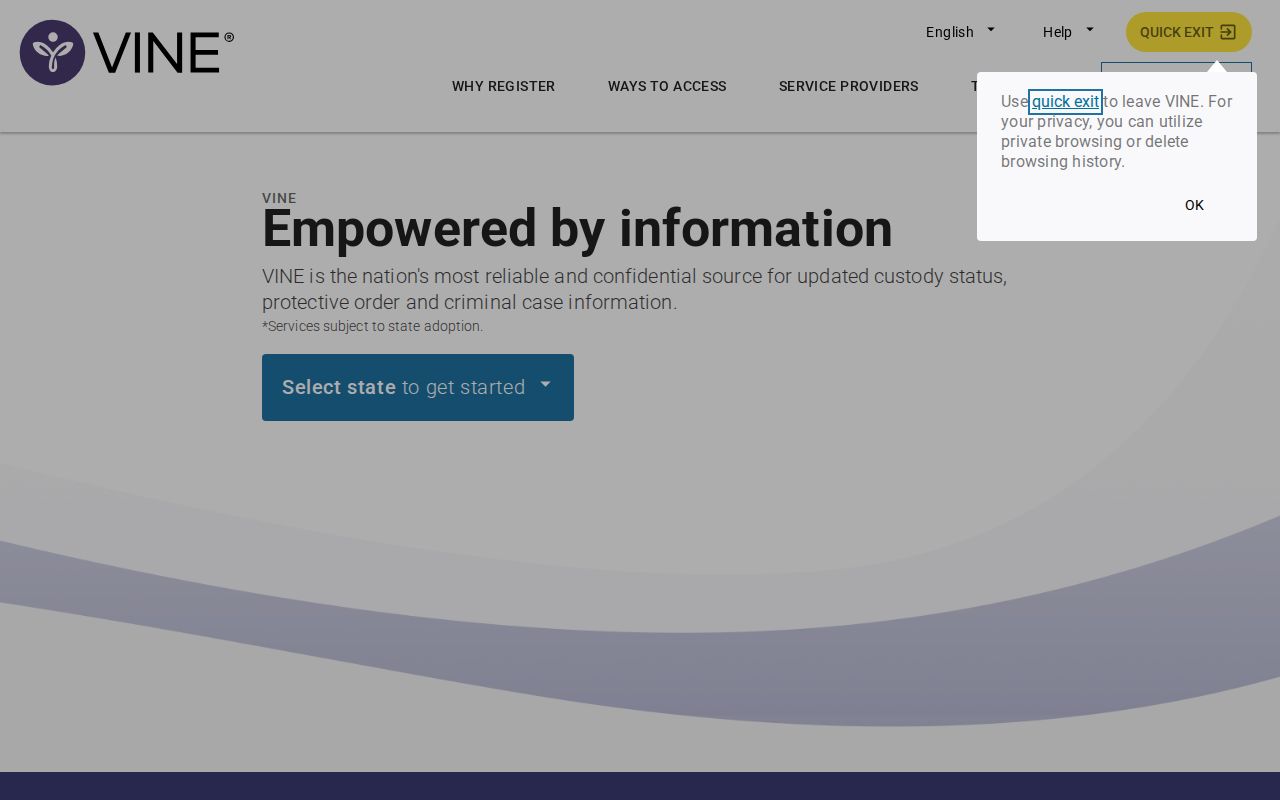 VINELink custody notification supplement for Clarke County arrest history