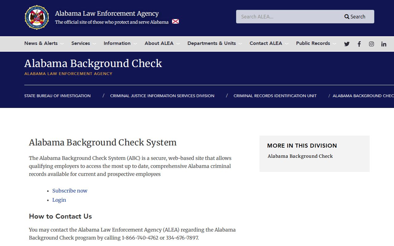 Clarke County criminal history ALEA fingerprint review