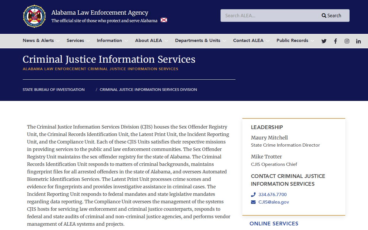 Clarke County criminal records ALEA repository unit