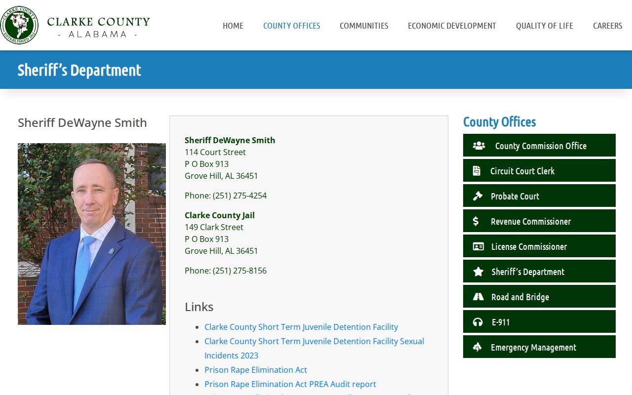 Clarke County criminal records sheriff and jail contacts